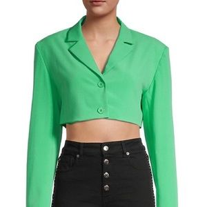 Danielle Bernstein Green Cropped Blazer